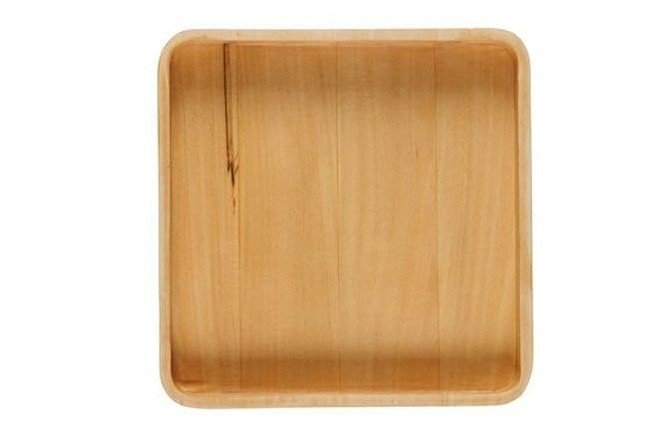 Yüksek Kenarlı Ahşap Kare Tepsi / Ihlamur / 3276