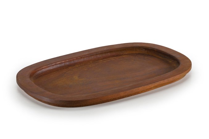 Oval Thick Wooden Tray / Iroko / 0248